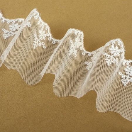 Lace on a grid, 65 mm × 9 ± 0.5 m, white color-1