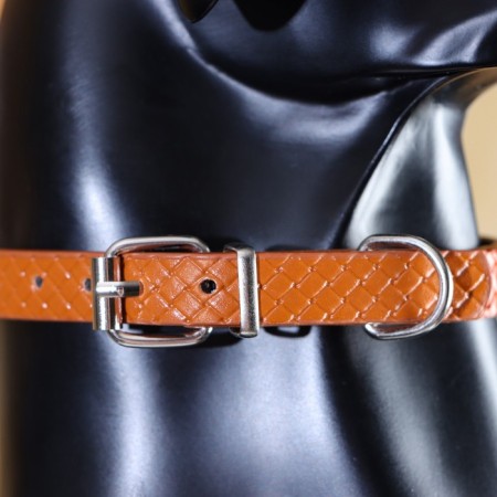 The collar of riveted with 2 rows of rivets, 33 x 1.2 cm, Osh 23-29, brown-8