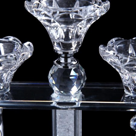 Glass of Glass for 3 candles "Flower buds" 18x19.5x7 cm-4