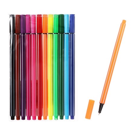 A set of capillary pens "strips", 12 colors, mix-1