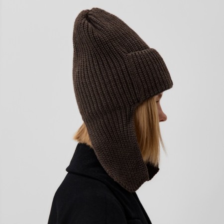 Minaku earflap, rr 56-58, coffee color-1
