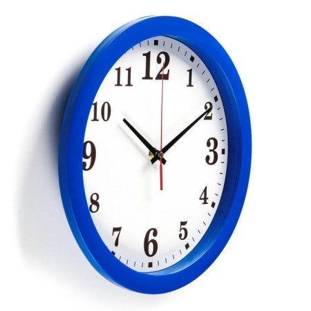 Watch Wall "Classics", Arabic numbers, blue rim, 28x28 cm-1