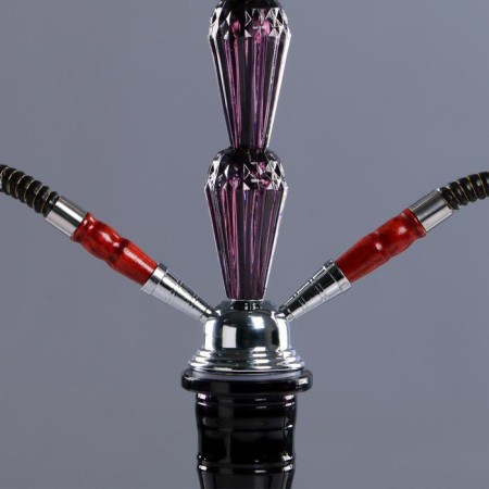 Hookah Silent Night, 50 cm, 2 tubes, black flask, shaft chrome-2
