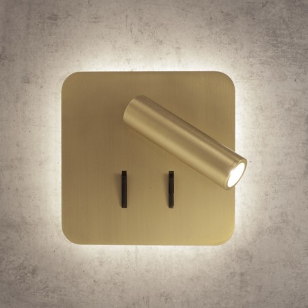 Wall lamp Mantra Cayman, Led, 210+410lm, 3000k, 130x116x130 mm, gold color-2