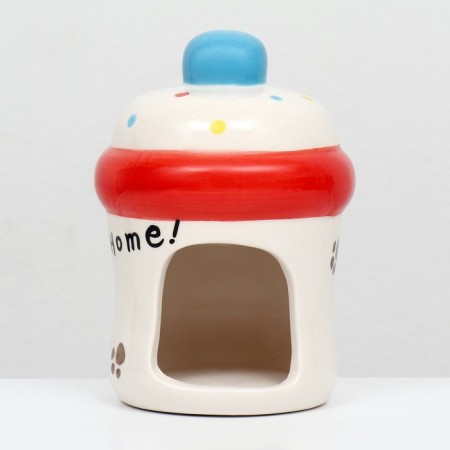 House for rodents "bottle" ceramic, 9.2 x 9.2 x 13.5 cm-1