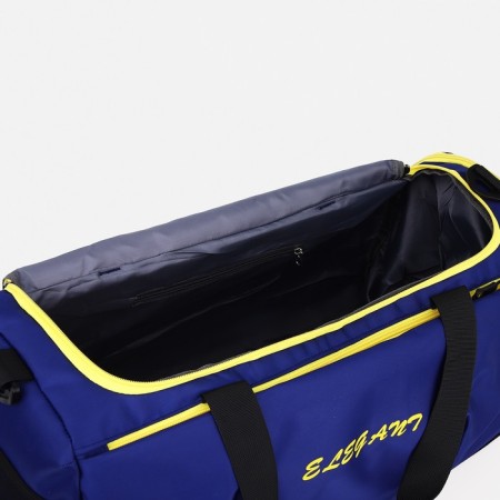 Sports bag with a zipper, shoe department, 2 outer pockets, long belt, blue color-3