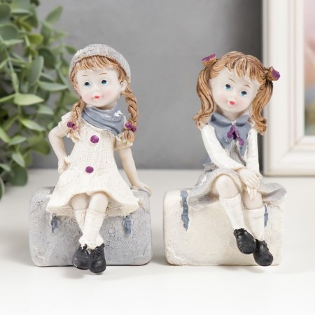 Souvenir Polystone "Baby on the suitcase" MIX 10.5x5x6 cm