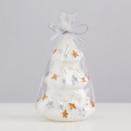 Decorative candle "Snow Christmas tree", 11.5x7.5x6 cm, white-2