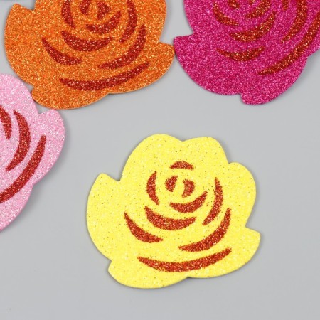 Decor for creativity EVA "roses" 7x6x0.2 cm sparkle set 6 pcs 13x15 cm-1
