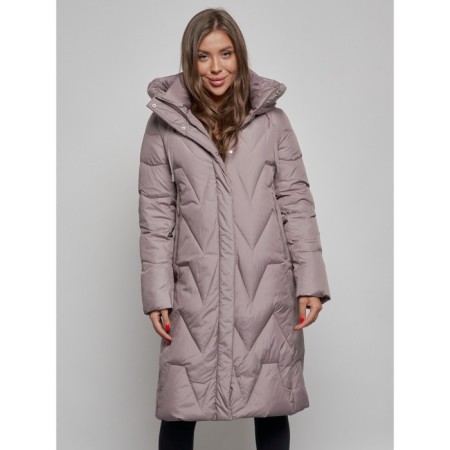 Coat insulated winter female, size 46, brown color-7