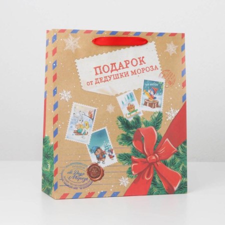 Craft vertical “Gift from Santa Claus”, M 26 x 30 x 9 cm, New Year