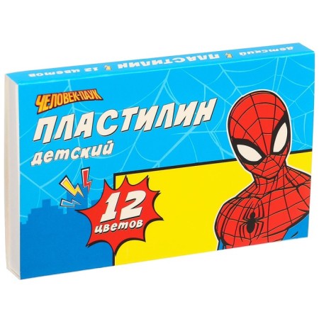 Plasticine "Children", 12 colors, 180 g, Spider-Man-1