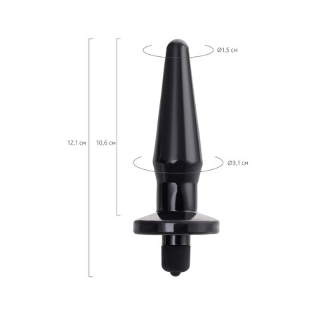 Anal plug Toyfa Popo Pleasure Lacerta with vibration, TPR, Black, 12.1 cm-5