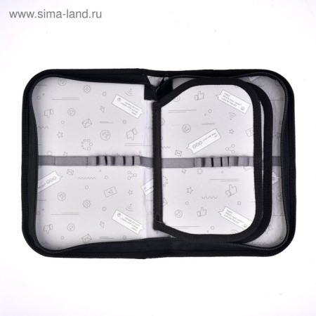 Penal 3 sections, tab inside, 140 x 210 x 40 mm, fabric, calligrata top block "Leo"-2