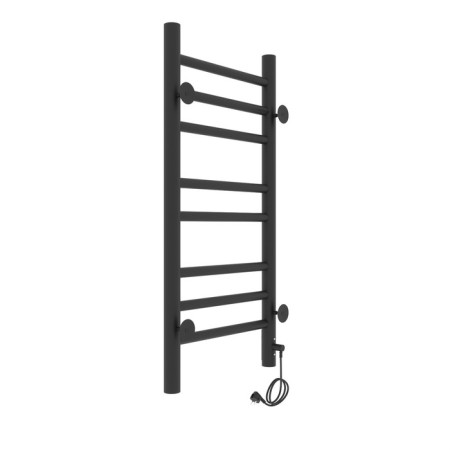 Two -heated towel rail Laris lavender ChKCh, 300x700 mm, 8 crossbars, left, black-2