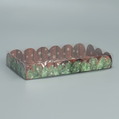 Box for confectionery products with PVC “Happy New Year!”, 10.5 x 21 x 3 cm, New Year-1