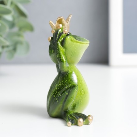 Souvenir Polystone Lak "Frog-Kvakushka in the crown" Mix 8.3x7.5x5 cm-2