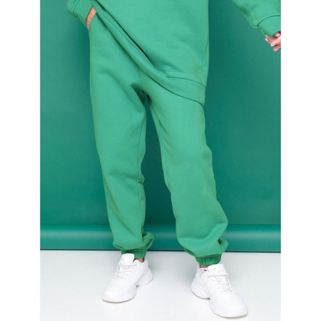 Female trousers, size l, green color