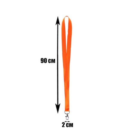 Badge tape width-20 mm, length-90 cm with metal carbine, orange-1