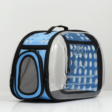 Carriage for animals is transparent, 42*32*28 cm, blue-2