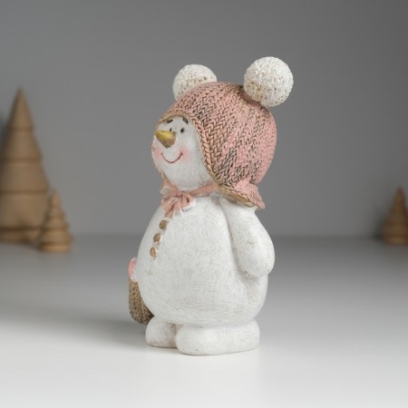 Souvenir Polystone "Snowman in a hat with pompom, with a basket" 8.5x5x13 cm-2