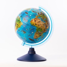 Zoogeographic (children's), diameter 210 mm, with backlight from batteries
