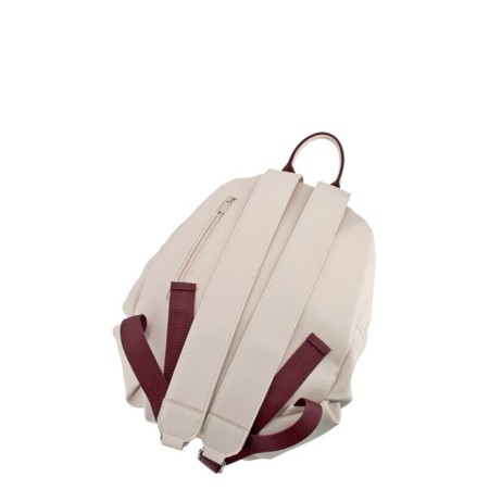 Backpack, lightning department, light beige/burgundy 37x25x10cm-1