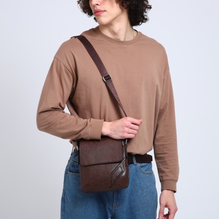 Male bag, brown color-5