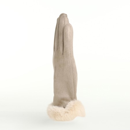 Gloves are female, dimensionless, without insulation, beige color-1