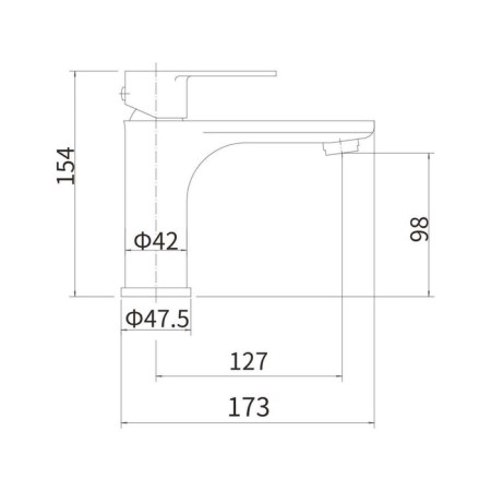 Fashun A51119 sink mixer, single -leaf, pour 127 mm, stainless steel, satin-1