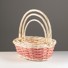 A set of baskets of 3 pcs, 39x32x13/36 cm, 34x26x11/31 cm, 28x20x10/25 cm, willow