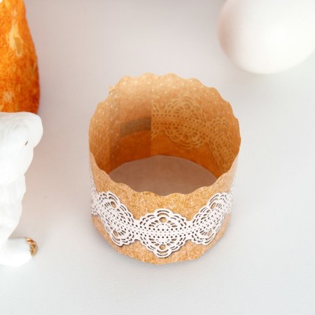 Paper form for cupcake, muffins and kulich "Rustik" 60x45 mm, mix-3