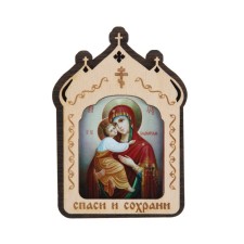 Icon in the car Vladimir Mother of God, 10 x 7 cm