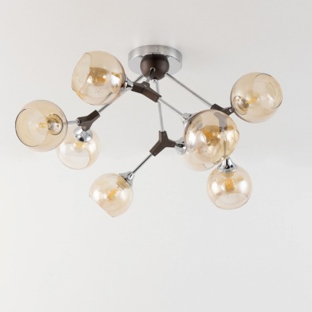 Ceiling chandelier Citilux "Til" CL138185, 80x80x30 cm, 8x60W, E27, brown color-4