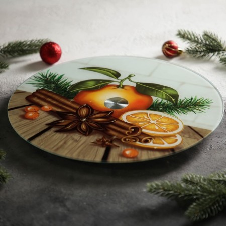 Glass stand for a cake rotating share "The taste of Christmas", D = 32 cm-1