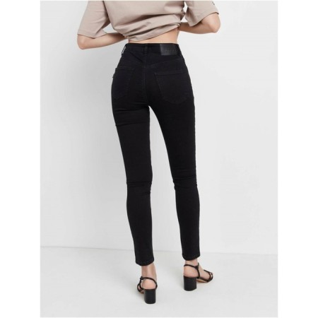Women's jeans with a high landing CONTE ELEGANT SKINNY, size S, color Washed Black-3
