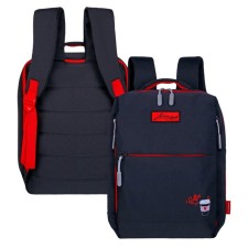Youth backpack 39 x 26 x 10 cm, ergonomic back, Across G6, black/red G-6-3