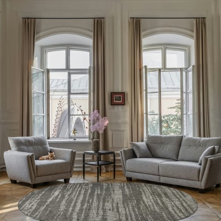 Oval Merinos Kair, size 100x200 cm, Gray color-2