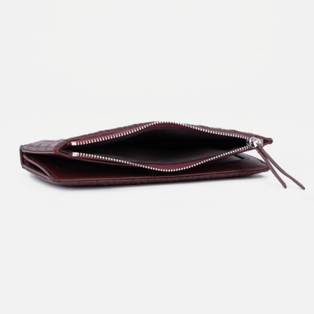 Women's wallet on the button, burgundy color-2