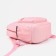A backpack with a zipper, 3 outer pockets, pink color