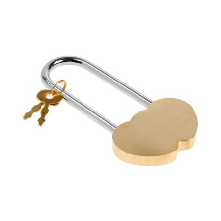 The castle of a hinged "gait" heart, 240x24 mm, 2 keys, color brass-2