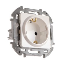 Розетка Legrand INSPIRIA, 2К+З, со шторками, 16 А, 250 В, Белый
