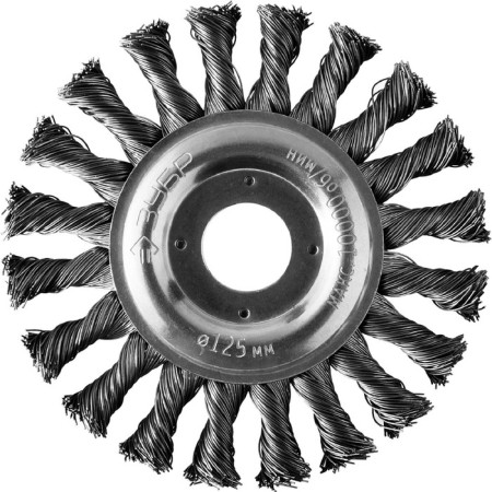 Disc “bison” brush 35190-125_z02, for ushm, steel 0.5 mm, wicker bundles, 22.2x125 mm