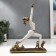 Polystone souvenir "Girl in a warrior pose, with cats" Pink 25x18.7x6.4 cm