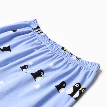 Homemade female set (T -shirt and trousers), blue color, size 50-6