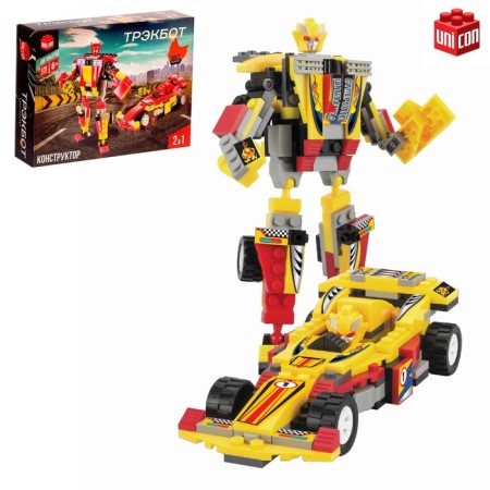 Constructor-transformer "Sports", 129 parts, yellow color