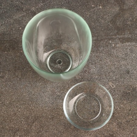 Flower pot with pallet No. 3 "Aleb" Transparent, 1 liter-1