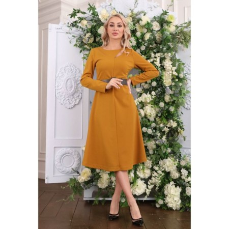 Female dress, size 44, mustard color-15