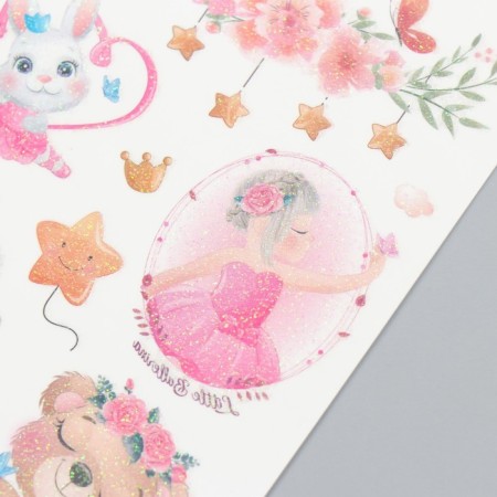 Tattoo on the body color "Ballerins with animals" sequins 12x7.5 cm-2