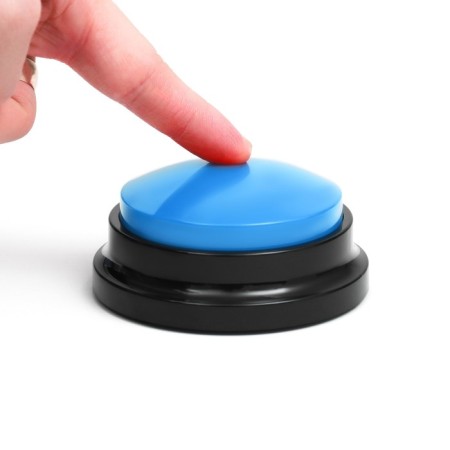 Sound button - Cliler for animal training, 9 x 9 x 5, cm. Blue